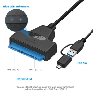 Type C & USB 3.0 Male to SATA 5