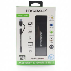 External enclosure SSD M.2 NGFF & NVMe USB 3.2 Gen 2 – HAYSENSER (2-in-1)