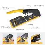 Multifunctional Crimping Tool Wire Stripper Carbon Steel for Cat5, Cat7, RJ11 RJ12 RJ45 5